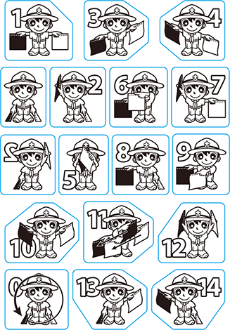 クリアスタンプボーイ手旗