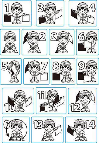 手旗信号クリアスタンプ