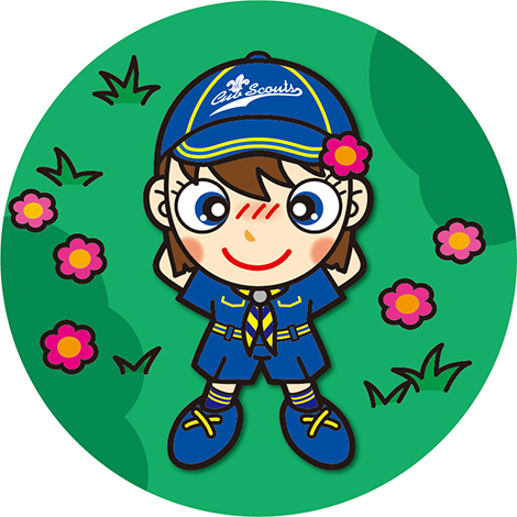 寝そべるカブスカウト