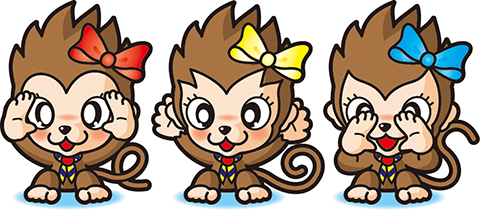 年賀状　女子ザル