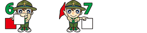手旗信号　モ