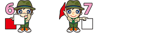 手旗信号　モ