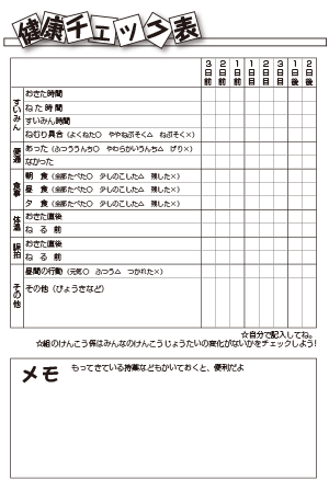 健康チェック表