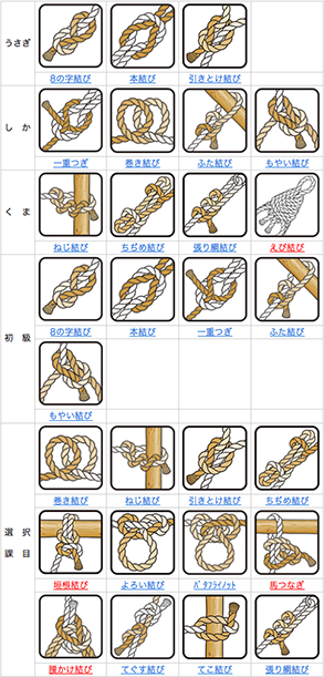 ロープワーク一覧